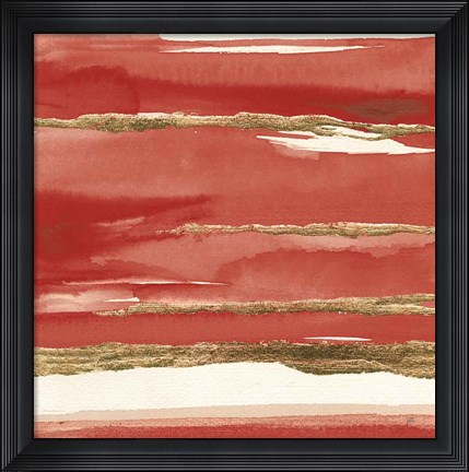 Framed Gilded Red II Print