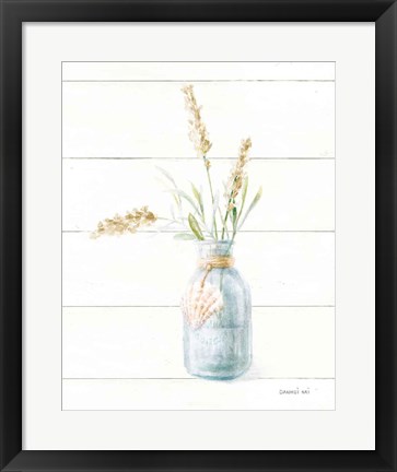 Framed Beach Flowers III Neutral Print