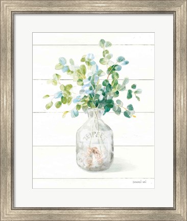 Framed Beach Flowers IV Vase Print