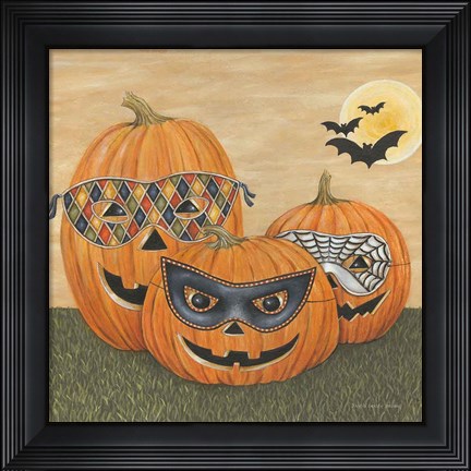Framed Funny Pumpkins Print