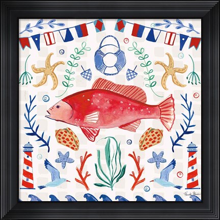 Framed Maritime Delight V Print
