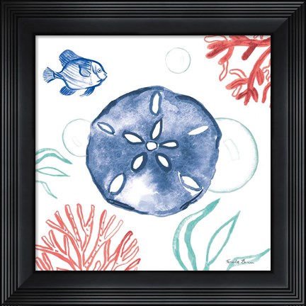 Framed Coastal Jewels IV Coral Cove Print