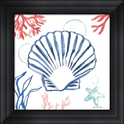 Framed Coastal Jewels III Coral Cove Print
