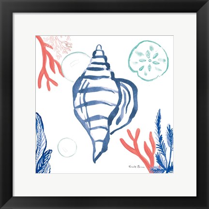 Framed Coastal Jewels II Coral Cove Print