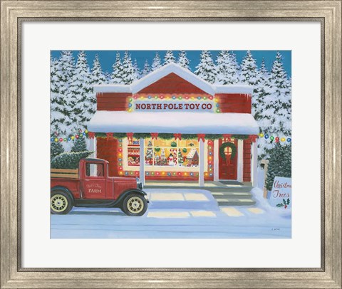 Framed Holiday Moments II North Pole Print