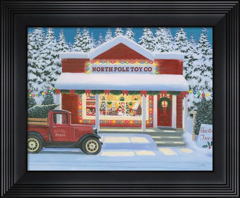 Framed Holiday Moments II North Pole Print