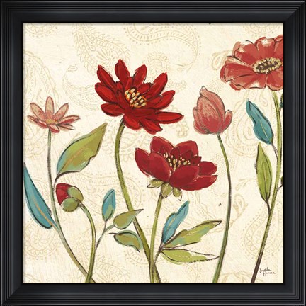 Framed Red Gold Beauties I Crop Print