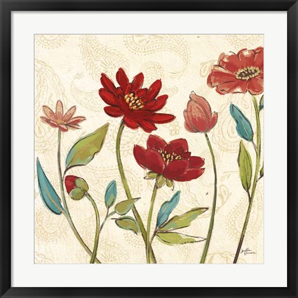 Framed Red Gold Beauties I Crop Print