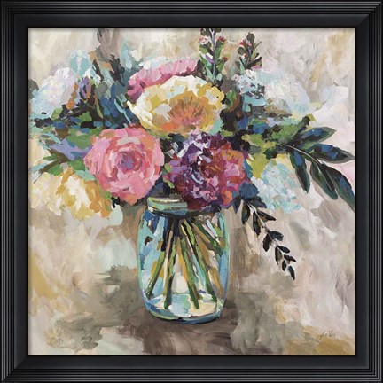 Framed Masons Bouquet Light Print