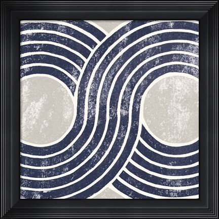 Framed Over the Rainbow II Navy Gray Print