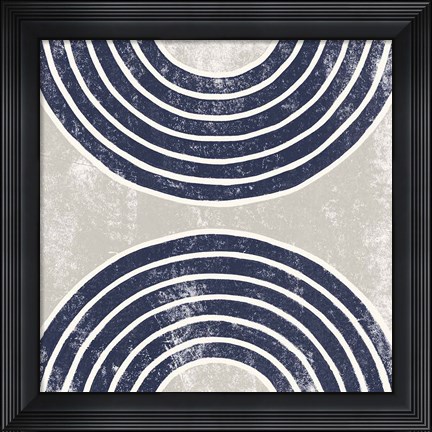 Framed Over the Rainbow I Navy Gray Print