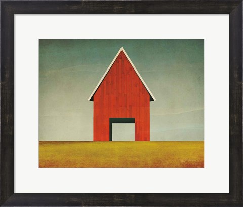 Framed Red Barn Summer Print