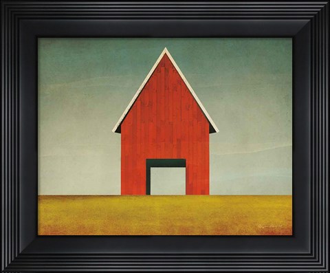 Framed Red Barn Summer Print