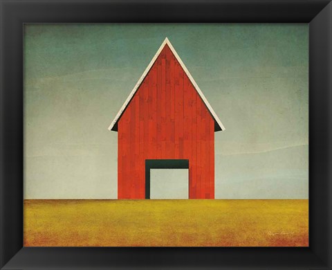 Framed Red Barn Summer Print