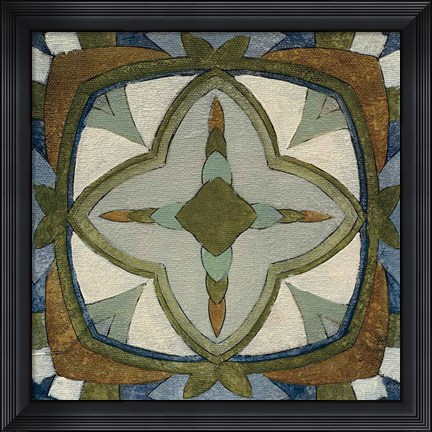 Framed Old World Tile X Print