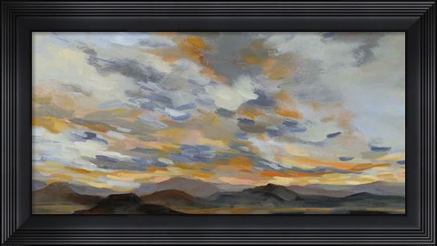 Framed High Desert Sky I Navy Print