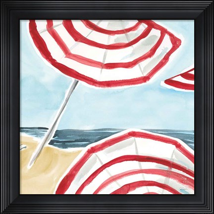 Framed Stripes on the Beach II Print