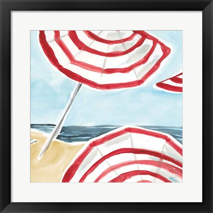 Framed Stripes on the Beach II Print