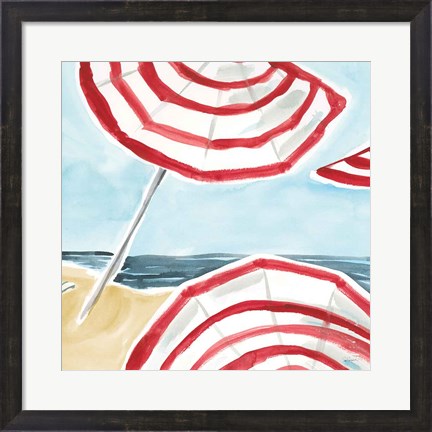 Framed Stripes on the Beach II Print