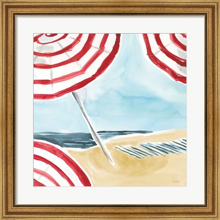 Framed Stripes on the Beach I Print