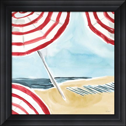 Framed Stripes on the Beach I Print