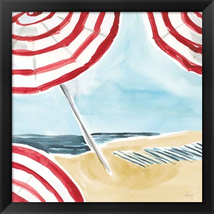 Framed Stripes on the Beach I Print