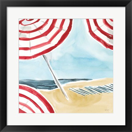 Framed Stripes on the Beach I Print