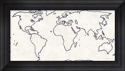 Framed Sketch Map Navy Print