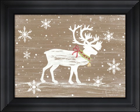Framed Snowy Reindeer Print