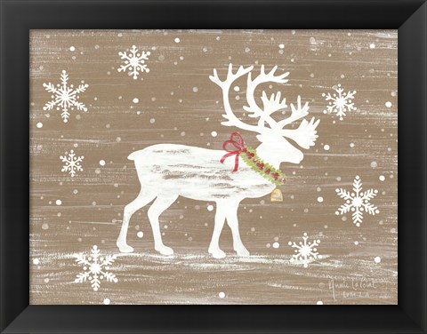 Framed Snowy Reindeer Print