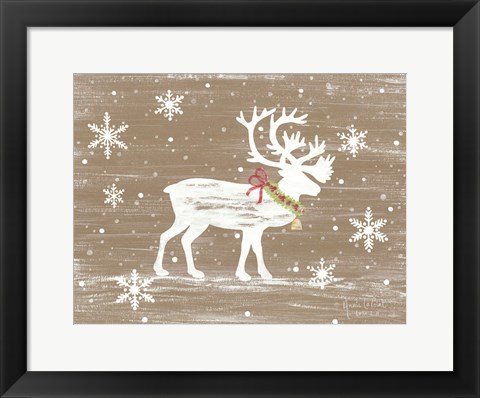 Framed Snowy Reindeer Print