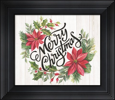 Framed Merry Christmas Swag Print