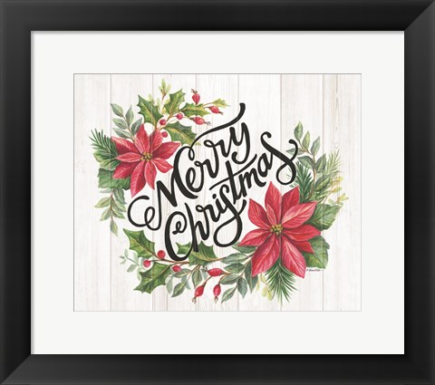 Framed Merry Christmas Swag Print