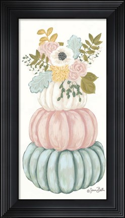 Framed Floral Pumpkins Print