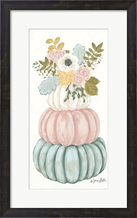 Framed Floral Pumpkins Print