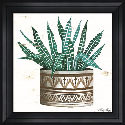 Framed Mud Cloth Vase V Print