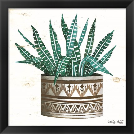 Framed Mud Cloth Vase V Print