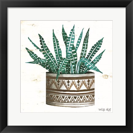 Framed Mud Cloth Vase V Print