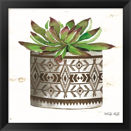 Framed Mud Cloth Vase VI Print