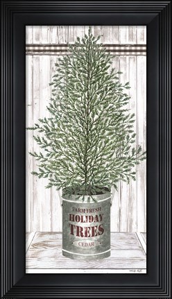 Framed Galvanized Pot Cedar Print