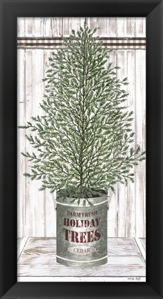 Framed Galvanized Pot Cedar Print