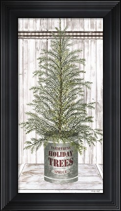 Framed Galvanized Pot Spruce Print