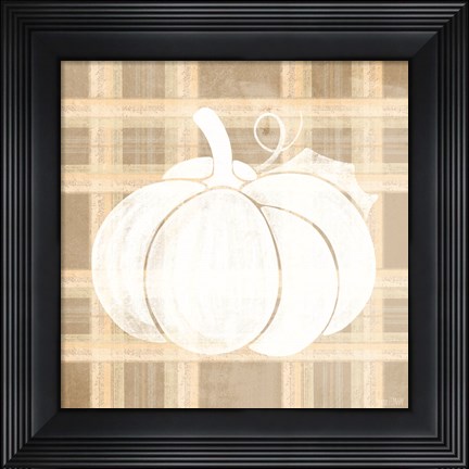 Framed Plaid Pumpkin I Print