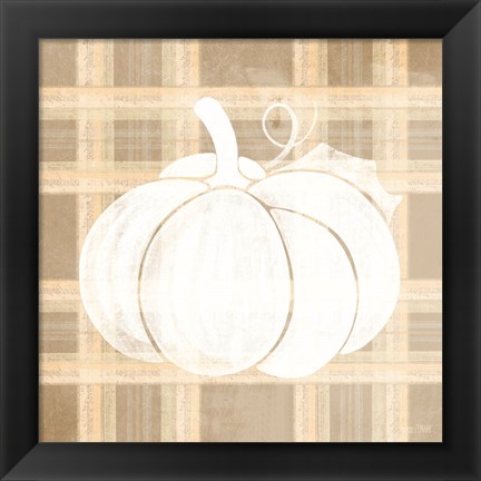 Framed Plaid Pumpkin I Print