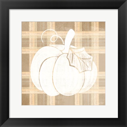 Framed Plaid Pumpkin II Print