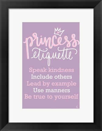 Framed Princess Etiquette Print