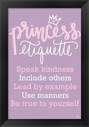 Framed Princess Etiquette Print