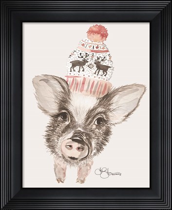 Framed Cozy Pig Print