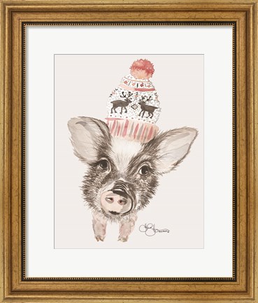 Framed Cozy Pig Print