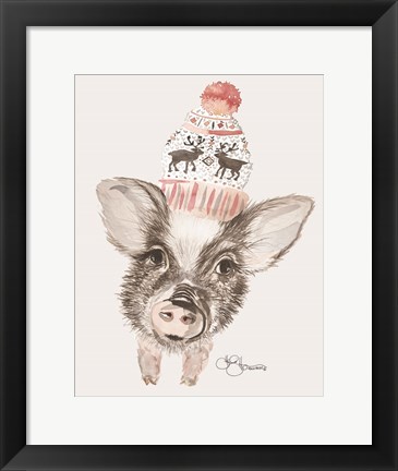 Framed Cozy Pig Print